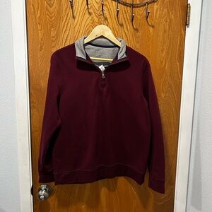 Club Room 1/4 Zip Sweater LS-M-Maroon Color